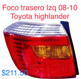 Foco Trasero izq Toyota Highlander 08-10