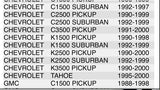 Foco delantero izq Chevrolet/Blazer/Suburban/Tahoe 88-00