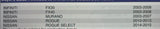 Handle der FT/RR Nissan Rogue 10-15